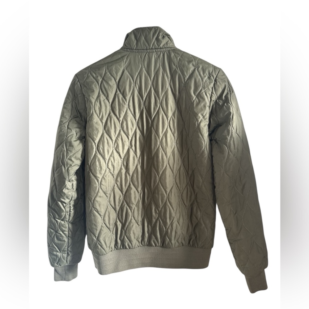 Nike Women's Olive and Blue Quilted Bomber Jacket sz: Medium - Picture 3 of 8